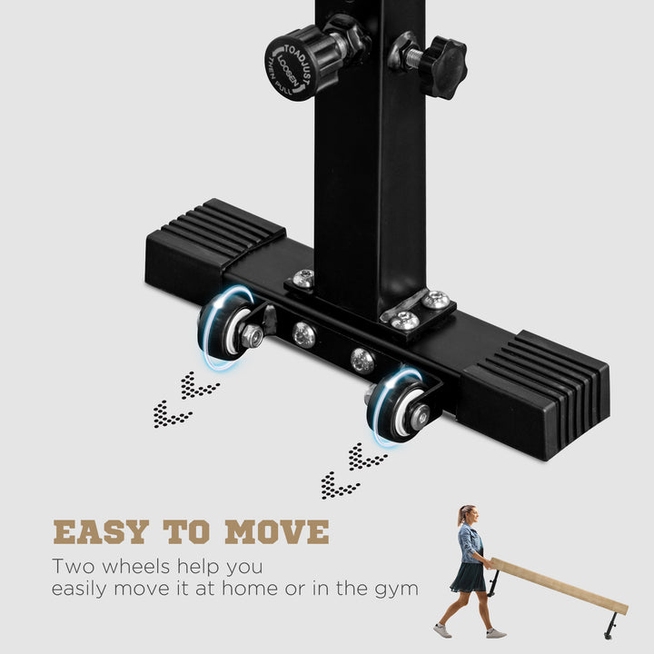 Soozier 7.5ft Adjustable Gymnastics Balance Beam with Wheels for Home Training