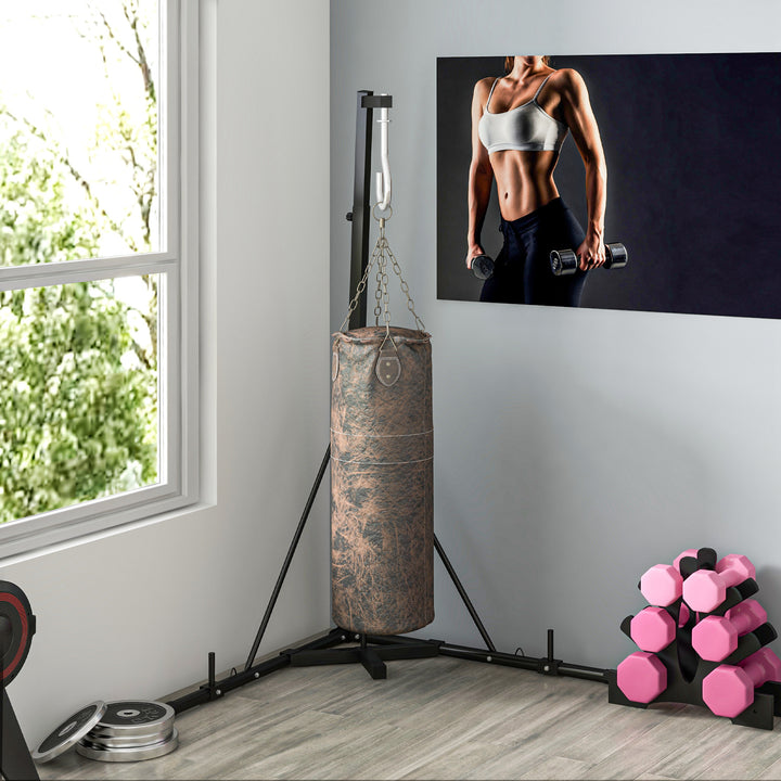 Soozier Foldable Heavy Bag Stand: Adjustable Height, Weighted Base, Home Gym Fitness