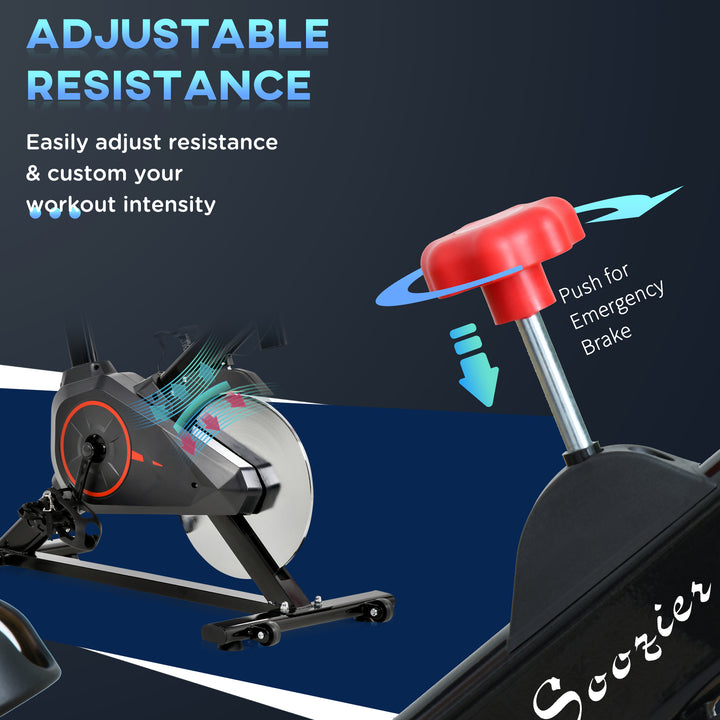 Soozier Magnetic Upright Exercise Bike with LCD Display, Adjustable Home Gym Cycling