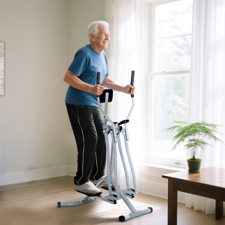 Soozier Upright Elliptical Air Walker Exercise Machine with LCD Monitor