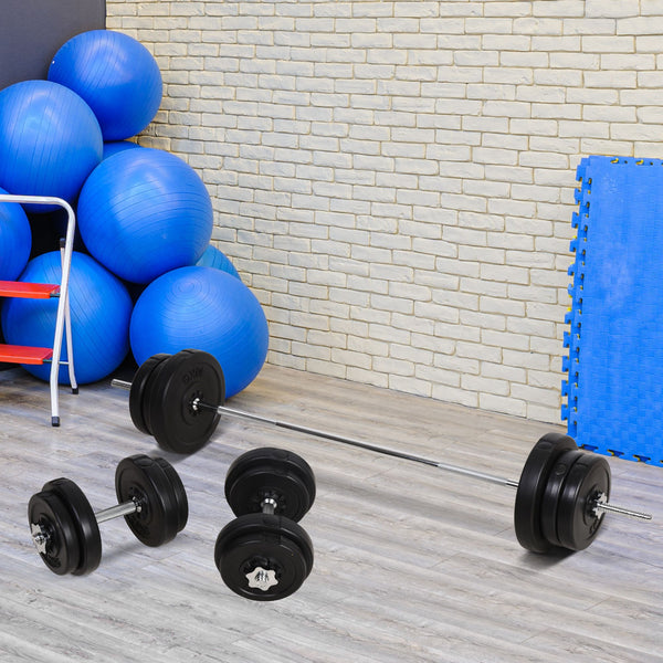 Soozier Adjustable Dumbbell Barbell Weight Set for Home Gym Strength Training