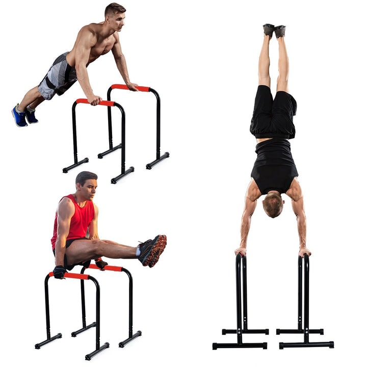 Soozier Heavy-Duty Steel Dip Bars: Portable Fitness Push-Up Stands for Strength Training