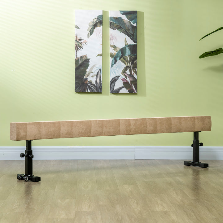Soozier 7.5ft Adjustable Gymnastics Balance Beam with Wheels for Home Training