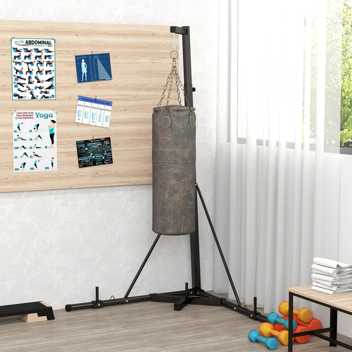 Soozier Foldable Heavy Bag Stand: Adjustable Height, Weighted Base, Home Gym Fitness