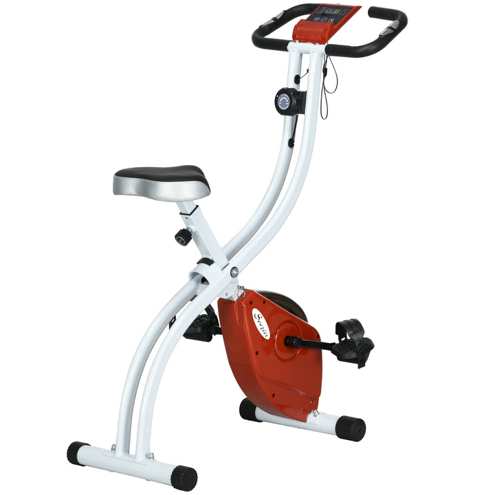 Soozier Foldable Magnetic Exercise Bike with 8-Level Resistance and LCD Monitor