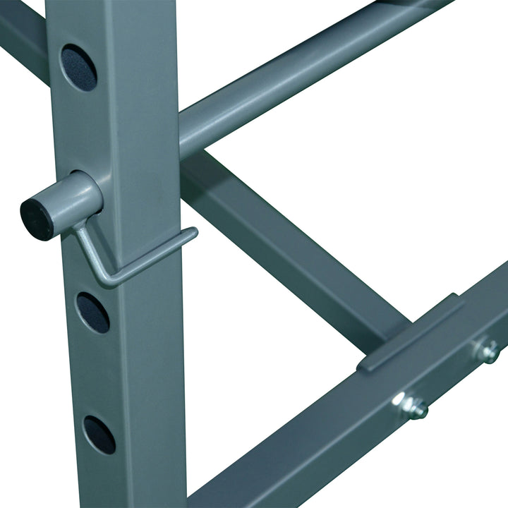 Soozier Adjustable Incline Decline Weight Bench with Leg Extension Barbell Rack