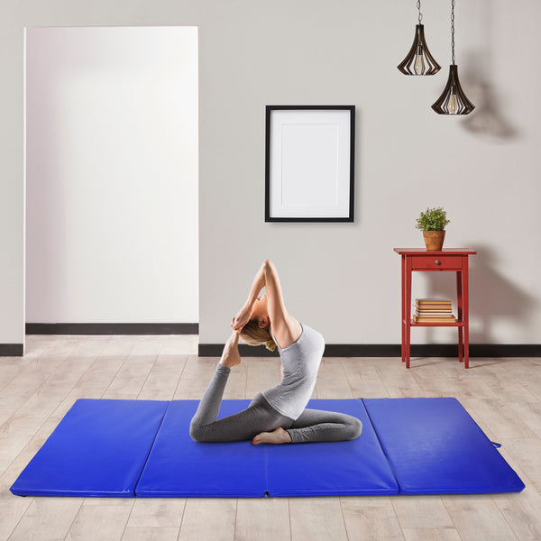 Soozier 4x10 Ft Folding Gymnastics Mat: Exercise, Tumbling, Yoga, Handles