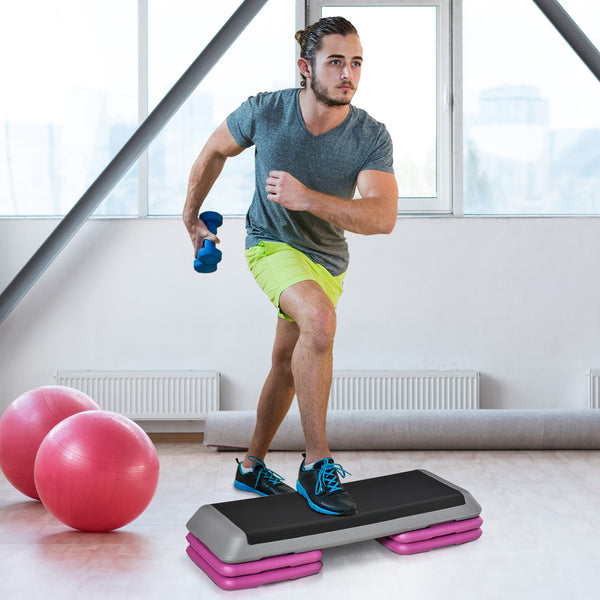Soozier 43" Adjustable Aerobic Stepper, 3-Level Home Cardio Workout Platform