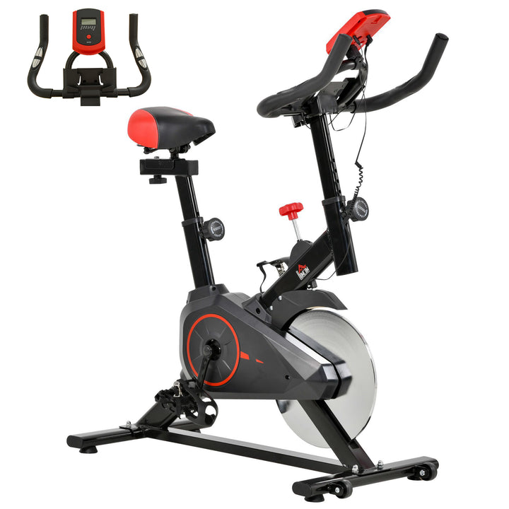 Soozier Magnetic Upright Exercise Bike with LCD Display, Adjustable Home Gym Cycling