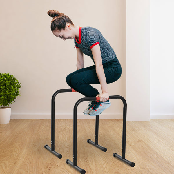 Soozier Heavy-Duty Steel Dip Bars: Portable Fitness Push-Up Stands for Strength Training