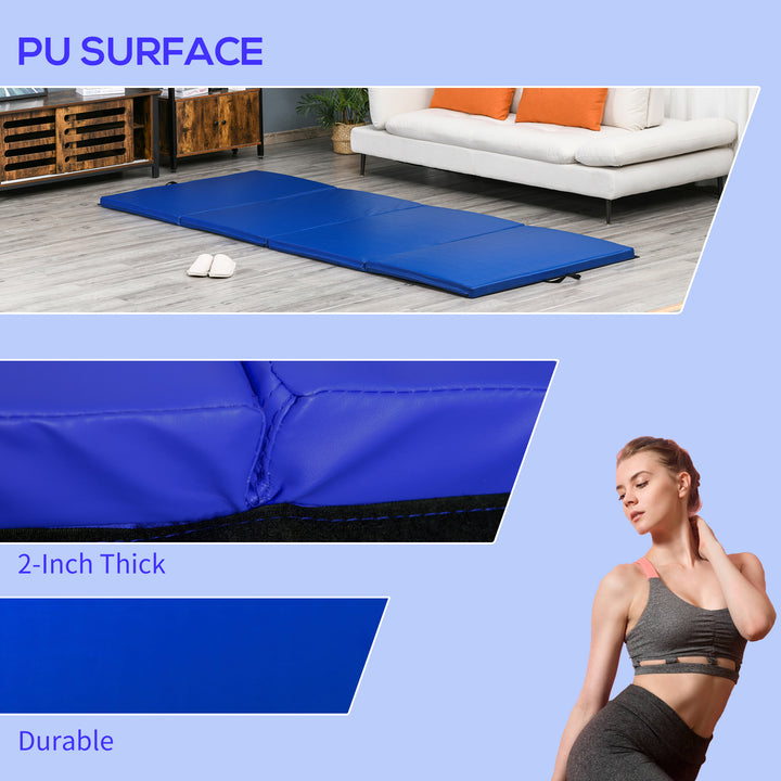 Soozier 4x10 Ft Folding Gymnastics Mat: Exercise, Tumbling, Yoga, Handles