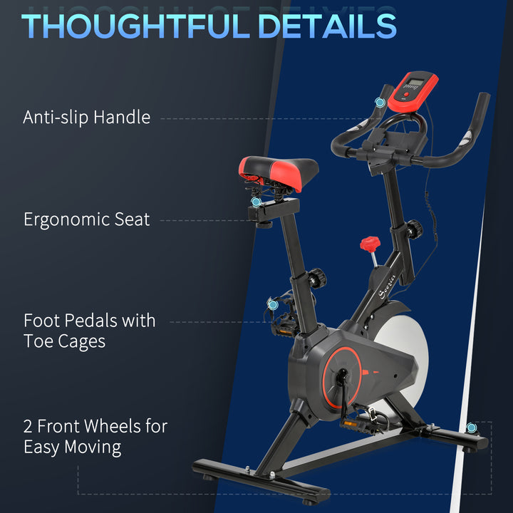 Soozier Magnetic Upright Exercise Bike with LCD Display, Adjustable Home Gym Cycling