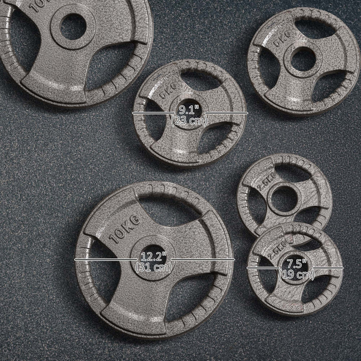 Soozier 77 Lbs Olympic Weight Plates Set with Ergonomic Grip Design