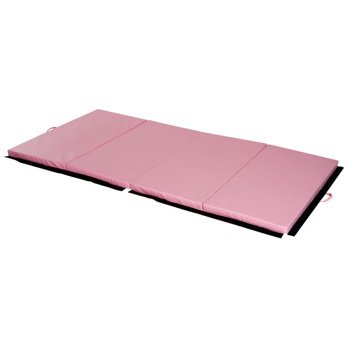 Soozier 4x8 ft Folding Gymnastics Tumbling Mat, Portable Exercise Yoga MMA Fitness Mat Pink